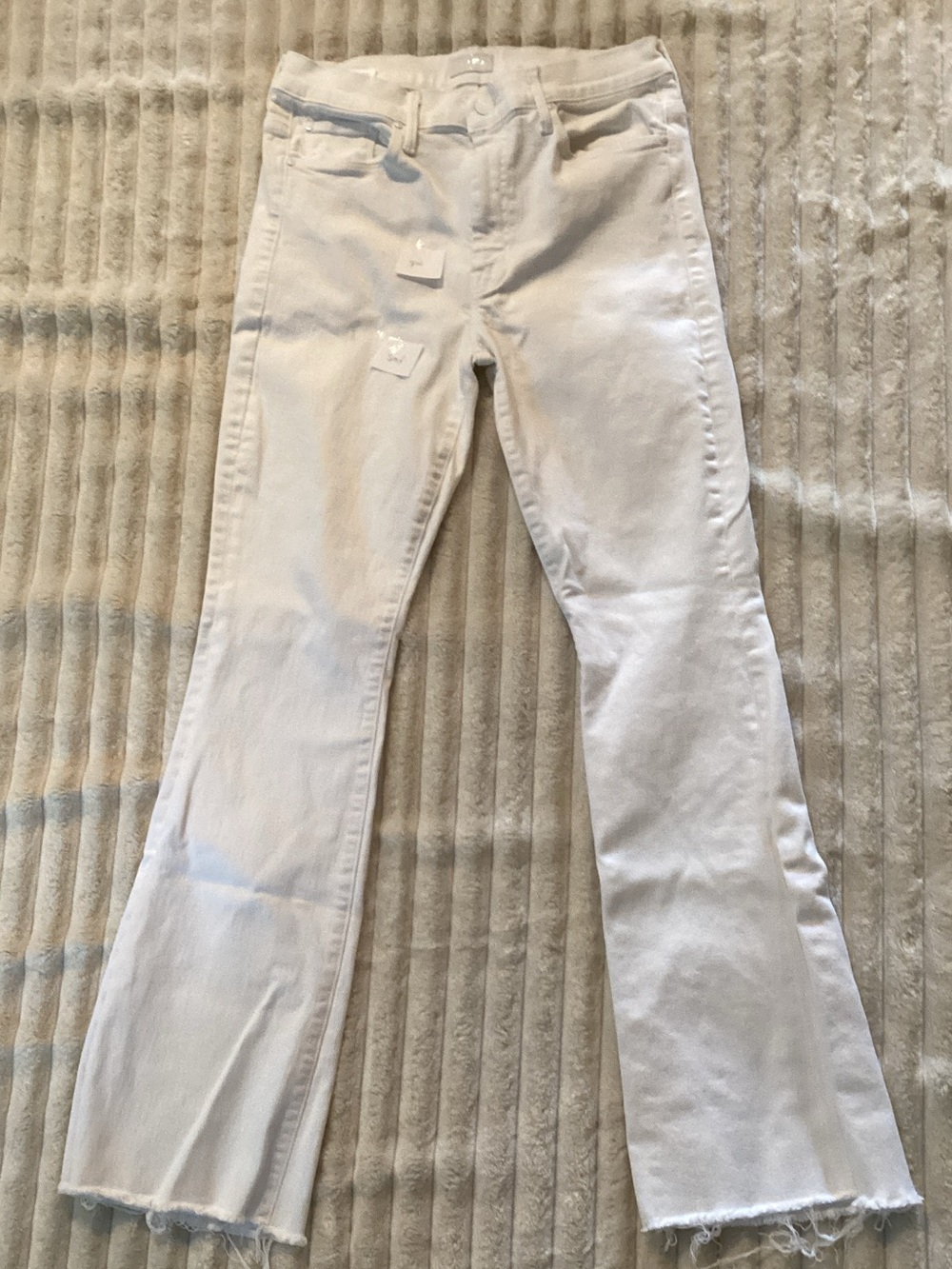 MOTHER White Wide-Leg Jeans with Raw Hem
